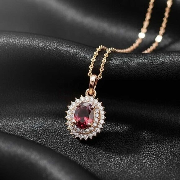 Ladies Elegant Red Necklace - Picture 2 of 6